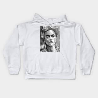 Frida Kahlo Black and White 2 Kids Hoodie